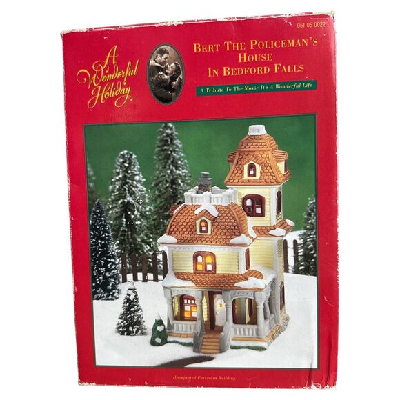 Bert the Policemans House: Lighted Porcelain Christmas Village Building - Picture 10 of 11